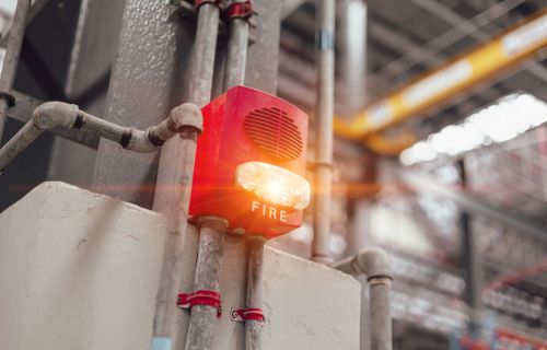 Fire alarm active in an industrial facility
